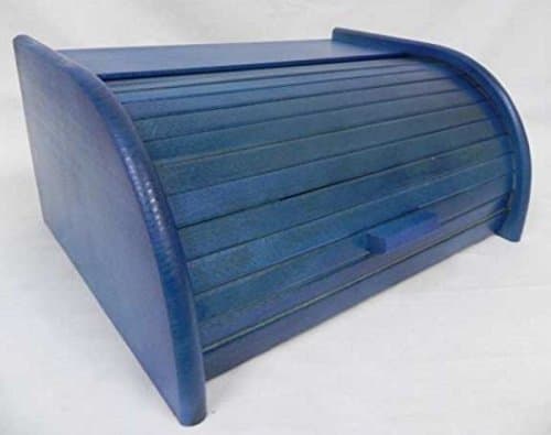 'Bread Bin Blue Lacquer Wood, Large