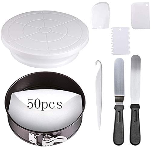 Cake Decorating Kit Cake Stand - Include Cake Turntable,9-inch Non-stick Springform Cheesecake Pan Scarper