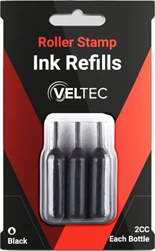 VeltecRoller Stamp Refill Ink Set – 3 Pack