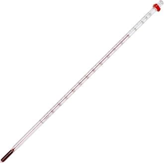 H-B Instrument 2/1150 Durac General Purpose Total Immersion Thermometer, with Red Spirit Liquid and White Back Glass, -20 to 150°C, 305mm Length, 1°C Accuracy