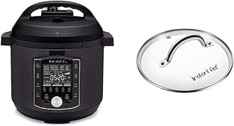 Pro 10-in-1 Pressure Cooker (8QT, 0) and Tempered Glass Lid (10.2-In, 8-Qt)