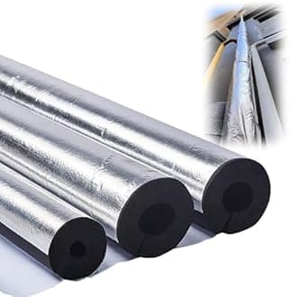 Outdoor Foam pipe insulation tubing, for On air conditioning lines on Heat Pump, Insulated tubes prevent heat loss, ID 22mm (7/8")-165mm (6-1/2") aluminum foil Foam Tubing(76mm(ID) x20mm)