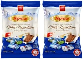 Alprose Napolitan Milk Chocolate - Kosher Swiss Chocolate - x 2 bags of 150g (2 pack)
