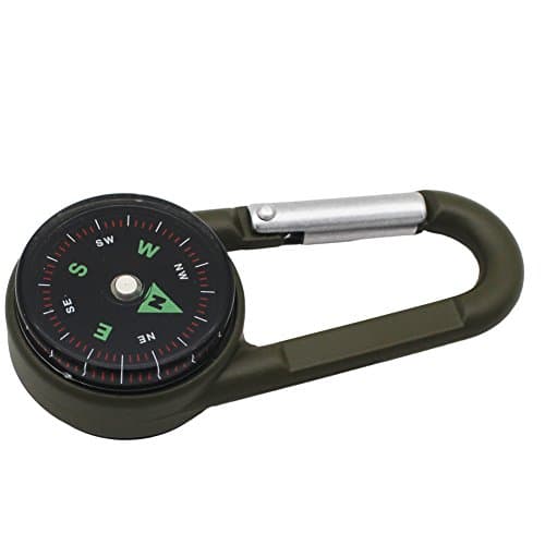 KingBig Compasses Carabiner, Multi-function Climbing Buckle Clip Snap Hook Keychain with Compass and Thermometer for Camping Climbing Hiking Hunting (3PCs)