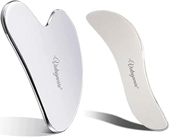 Vintageware® Stainless Steel Gua Sha Combo – Heart Shape & S-Shape Tools for Facial Massage, SPA, and Physical Therapy | Medical Grade 304 Stainless Steel