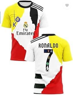 Round Neck Cristiano Ronaldo Football Jersey, Mixed Club Design, Sports T-Shirt for Men & Women - CR7 Jersey