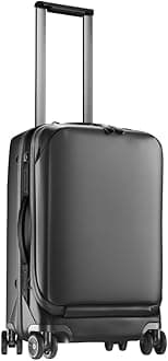 Peak Design Roller Pro Carry-On, Black, Expandable Small Suitcase with Wheels, Carbon Fiber Handle, Drawbridge Opening, Hybrid Soft/Hard Shell, Custom Hardware, Fits XL Camera Cube or Packing Cubes