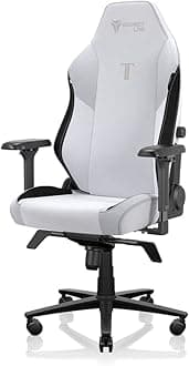 Titan Evo Arctic White Gaming Chair - Reclining - Ergonomic & Comfortable Computer Chair with 4D Armrests - Magnetic Head Pillow & 4-Way Lumbar Support - Regular - White - Fabric