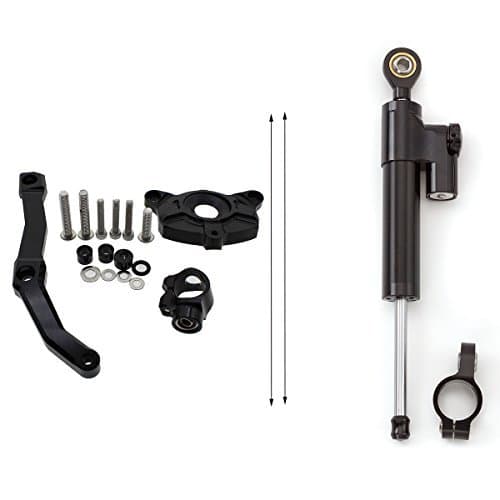 FXCNC Motorcycle CNC Steering Damper Stabilizer Buffer Control Bar With Mounting Bracket Kit Full Set Compatible with Z1000 2010-2013