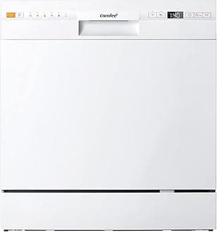 COMFEE' Dishwasher 8 Place Settings with 7 Programs, Super Quiet and Quick, LED Display, Delay Start and WiFi Function APP Control