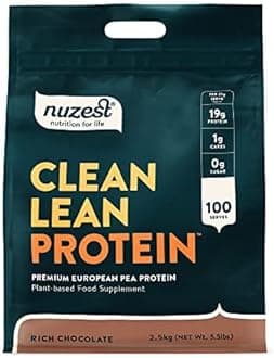 Vegan Protein Powders by Nuzest - Clean Lean Protein - Rich Chocolate - Plant Based Pea Protein Shake - Low Calorie & Low Carb - Gluten Free - Dairy Free - 2.5kg (100 Servings)