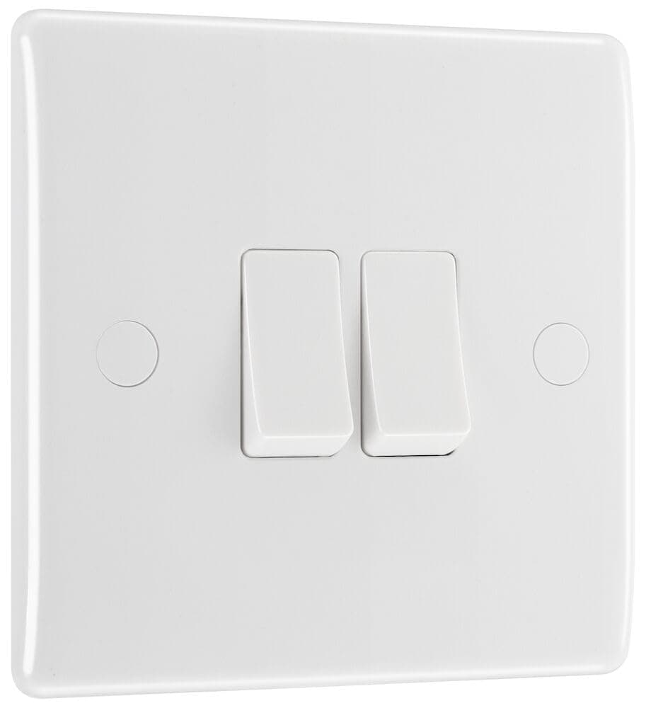 BG Electrical 10AX Double 2-Way Light Switch