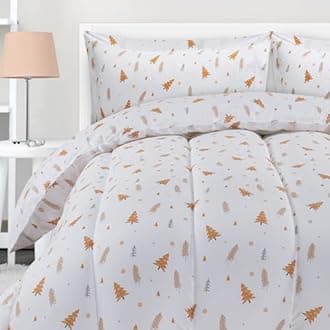 Utopia Bedding All Season Pine Tree Comforter Set with 2 Pillow Cases, 3 Piece Soft Brushed Microfiber Kids Bedding Set for Boys/Girls, Machine Washable (Twin, Pack of 6)