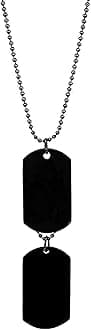 Stainless Steel Daily Wear Plain Army Dual Dog Tag Pendant Necklace for Men