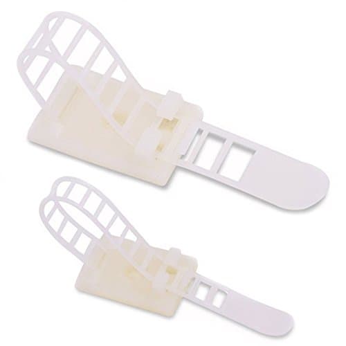 Rustark 50Pcs 2 Sizes White Adjustable Self-Adhesive Nylon Cable Straps Cable Ties Cord Organizer Wire Holder for Wire Management, Large and Small