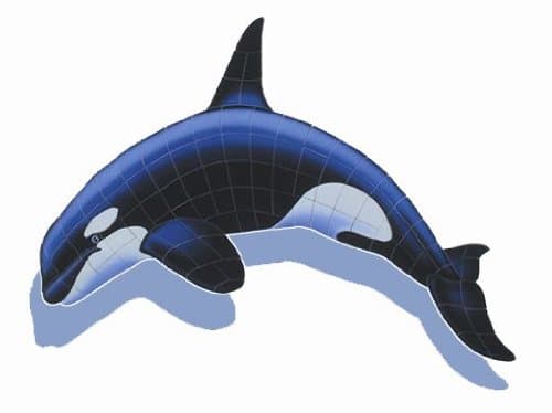 Ceramic Large Shadowed Orca - A Mosaic
