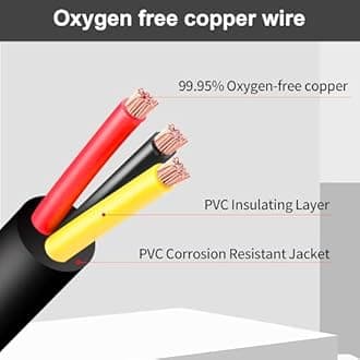 14 Gauge Wire 3 Conductor,14 AWG Electrical Wire Stranded PVC Cord Oxygen-Free Copper Cable,100FT 3 Core Pure Copper Flexible Cable Wire for LED Lamp Lighting Strips Automotive (14AWG-3C, 100FT)…