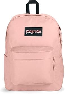 SuperBreak Plus Backpack with Padded 15-inch Laptop Sleeve and Integrated Bottle Pocket - Spacious and Durable Daypack for Work and Travel - Misty Rose
