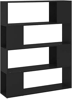 vidaXL Book Cabinet Room Divider Black 39.4x9.4x48.8