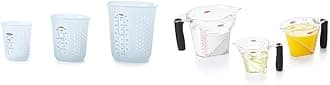 OXO Good Grips 3 Piece Silicone Measuring Cup Set + 3-Piece Angled Measuring Cup Set