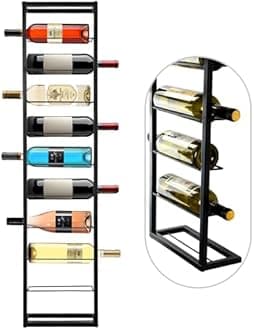 FLstudio Heavy-Duty Wall Mounted Wine Rack for 10 Bottles - Rust-Resistant Metal Storage Holds Large Champagne & Wine Bottles - Space-Saving Home Bar Solution