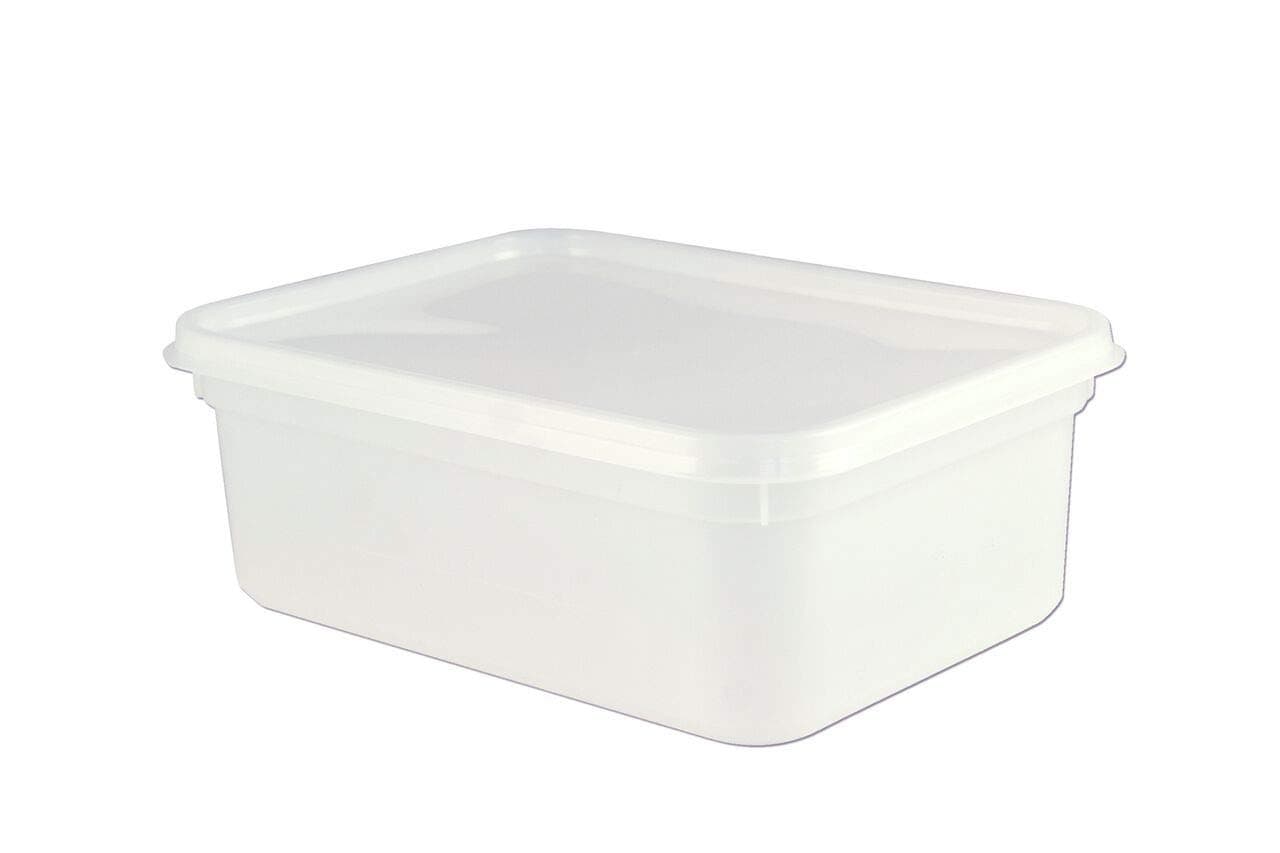 Plastic 2 Litre Rectangular Ice Cream/Food Container (10)