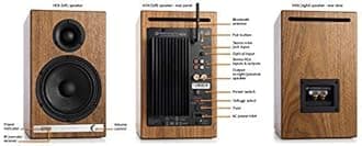 Audioengine Audio Engine, HD6 Wireless, Powered Speaker, Bookshelf Home Music System, Bluetooth aptX HD Compatible, Built-in DAC Amplifier, Wired / Wireless Connection, AUX Input, Optical Digital SPDIF Input, RCA Input, Subwoofer Connection, 24-bit DAC, 150W (Black)