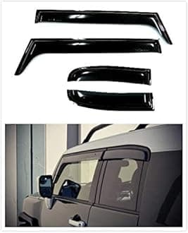 4Pcs Sun Wind Deflectors Vent Visor Side Window Visor Rain Guard Vent Shade Black Tinted for Toyota FJ Cruiser 2006-2017