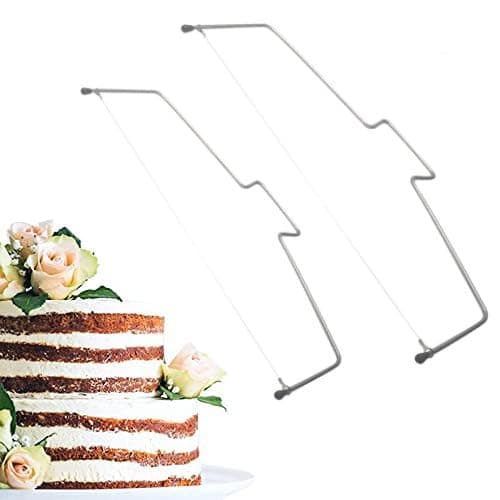 SOLDOUT 2 PCS Adjustable 2-Wire Double Layer Cake Slicer Cutter Stainless Steel Leveler Slicer Cutting Biscuit Machine Kitchen Accessories DIY Tools (Pack of 2)