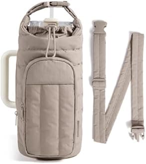 BAGSMART Water Bottle Holder Bag with Strap, 40/32 oz Gym Accessories with Phone Pocket, Sling Bag Purses for Women