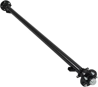 RV MURTS 3500lbs Trailer Axle Kit 5x4.5 Drum Hub, 61" Hubface - 46" Spring Center, Cargo Trailer Leaf Spring Tandem Suspension Parts, U Bolt, Hanger, Shackle for Boat Trailer, RV, Heavy Duty.