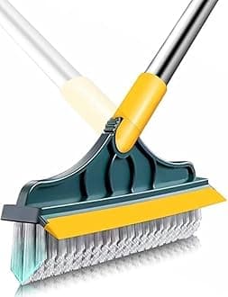VYOOx Bathroom Tiles Cleaning Brush with Long Handle - 2 in 1 Tile & Floor Cleaner