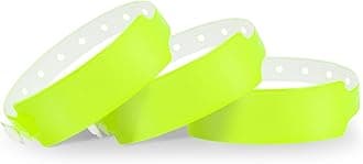 Yellow Wristbands 100 Pack - Colored Wristbands for Events, Vinyl Wrist Bands of Party by Fivepeans