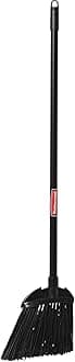– FG637400BLA, Executive Lobby Broom with Vinyl Handle, Black/Yellow,7-1/2" Brush Length