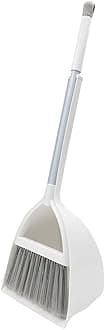 Small Broom and Dustpan Set, Household Mini Broom and Dustpan Set, Mini Broom and Cleaning Set Suitable for Various Small Areas (White)