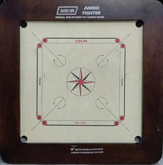 Carrom Board Antique Indoor Board Game Approved by Carrom Federation of India & Maharashtra Carrom Association (Jumbo, 36mm)