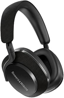 Bowers & Wilkins Px7 S2 Over-Ear Headphones (2022 Model) - All-New Advanced Noise Cancellation, Works with B&W Android/iOS Music App, Slim & Lightweight, 7-Hour Playback on 15-Min Quick Charge, Black