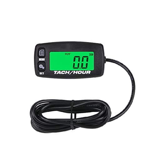Jayron JR-HM032A Self Powered Digital Tach/Inductive/Maintenance/Waterproof/Backlit/Shutdown Hour Meter,Battery Replaceable,for Lawn Mower Tractor Generators and Pneumatic Equipment (1)