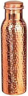 Traveller's Copper Water Bottle 100% Pure Copper Water Bottle Joint Free Leak Proof -Ayurveda Health Benefits Copper Stylish Bottle 900 ML (Design 01)