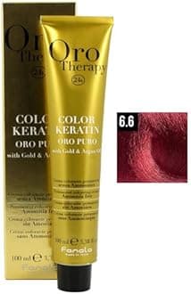 Fanola Oro Puro Hair Coloring Cream, Red 6.6 Dark Blonde Red 100ml
