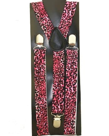 Pink Leopard Suspenders