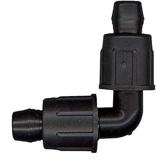 USA Made - 5 PACK Premium 1/2 Inch I.D. .540" - .620" Drip Tape Irrigation Tubing 17mm Elbow Universal Perma-Loc Connector Barbed Locking Fitting - Fits All Brands Rainbird, Netafim, Etc. 17mm