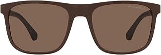 Emporio Armani(エンポリオアルマーニ) Armani Men's EA4129 Square Sunglasses, Brown, 56-19-142 mm