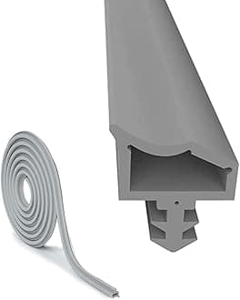 Premium Door Seal, 10m PVC Weather Stripping - Door Seal, Grey, 4mm Thick, 7mm Deep, for Room, Wooden, Apartment, Kitchen, Bathroom Doors
