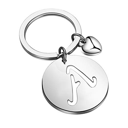 Initial Disc Charm Keychain 26 Initial Letter Alphabet Key Ring A-Z Initial English Charm Keychain