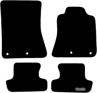 Carsio Carpet Car Mats For Ford Mustang 2015+ Onwards 4 clips Tailored Fit Floor Mat Set Complete Accessory Black Custom Fitted - All Weather, Anti-Slip Backing & Black Trim