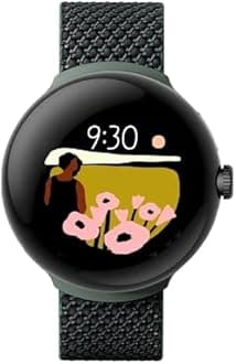 Pixel Watch LTE Smartwatch Compatible with Cellular or WiFi Data, GPS, BT and Heart Rate Monitor 41mm, Bulk Packaging (Woven Green)