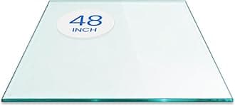 TroySys 48 Inch Square 1/4 Inch Thick Flat Polished Tempered Glass Table Top