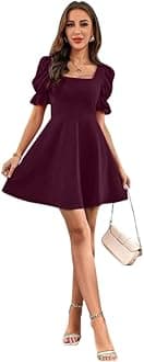 OOMPH!Women's Polyester Blend Fit and Flare Mini Dress