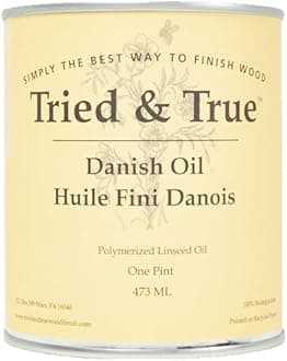 Danish Oil, Pint - Pure Polymerized Linseed Oil Wood Finish, Ideal for Furniture, Rustic Pieces, & Priming Wood for Other Oil or epoxy-Based Products - Food Safe, Simple, Fast Curing